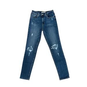 Levi's 721 Regular Fit Skinny Ankle Jeans Women's Size 27 Blue High Rise Stretch